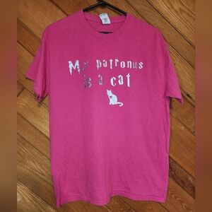 Harry Potter inspired cat patronus pink medium tshirt made with cricuit machine